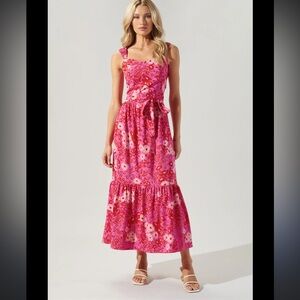 Sugarlips Pink Floral Crop top Size S & Maxi skirt Size M